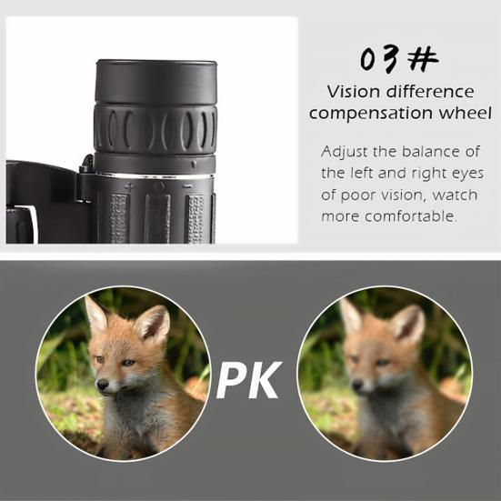40x22 Mini Folding Binocular Telescope 2000M Long Range Portable Outdoor Travel Camping Hiking Hunting Bird Watching Concert Handheld Telescope