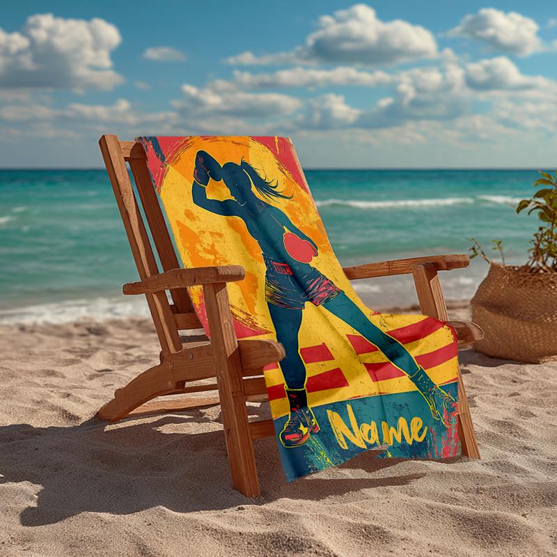 Custom Name Ultra-Soft Beach Towel with boxing Theme,Ideal for Pool - Camping, Diving - Perfect Travel Essential, Vibrant Beach Towel.
