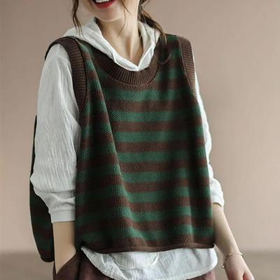 Вязаный жилет женский свободный безрукавный свитер без рукавов свободный жилет повседневный жилет с V-образным вырезом