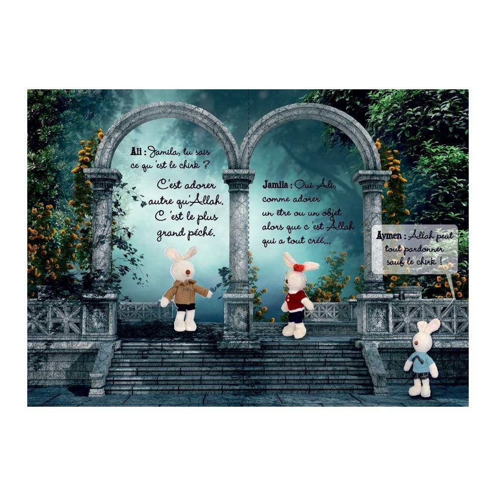 Soft Toy Rabbit Aicha + Book "I Learn My Religion Islam with the Arnoube Family"