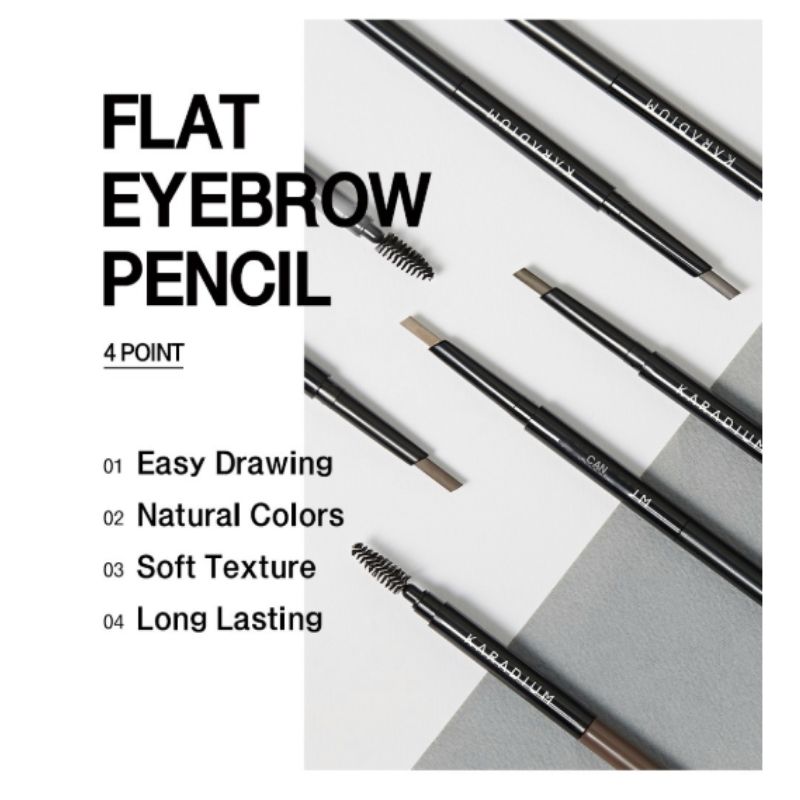 KARADIUM Автоматический карандаш для бровей Flat Eyebrow Черно-коричневый №01 0,3 г x 2 (Доступно 3 цвета)
