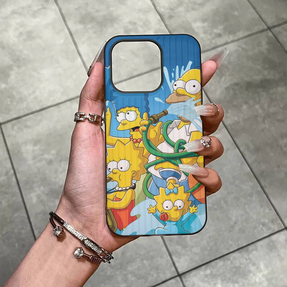 Мультяшный чехол для телефона The S-Simpsons для IPhone 11 12 13 14 15 16 17 Pro Max Plus Силиконовый бампер с волнистым дизайном