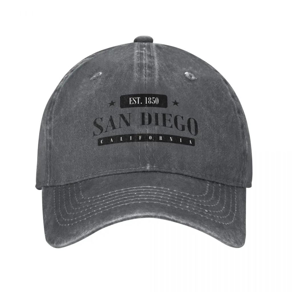 San Diego Est Standard Black Baseball Cap Anime Hat Ball Cap golf hat genuine sailor cap for Unisex Golf Wear Unisex Womens