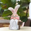 Easter Bunny Ear Gnome Figurine Colorful Egg Faceless Elf Dwarf Resin Statue Sculpture Home Office Desktop Decoration Ornament