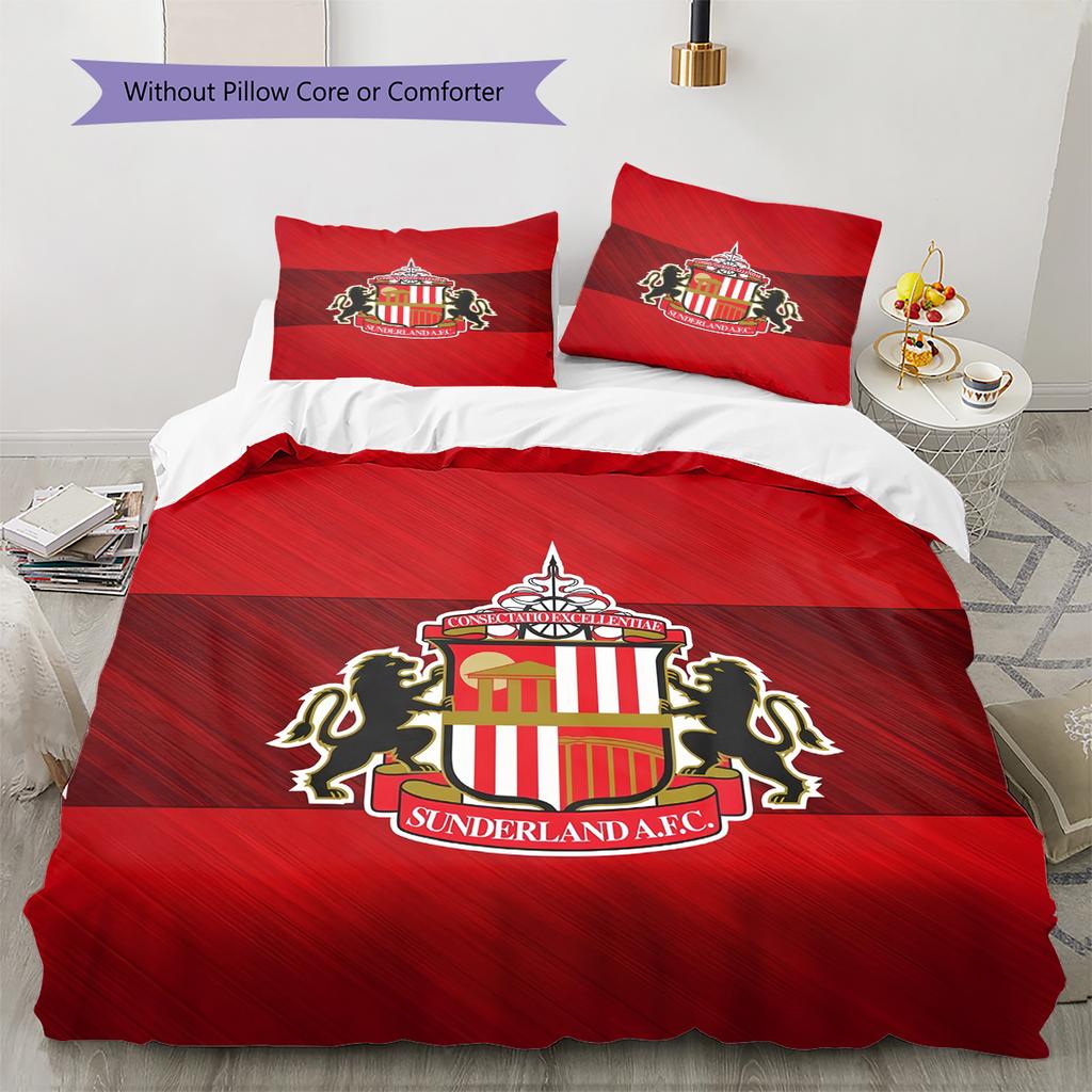 Sunderland AFC  Pattern Bedding Quilt Set  Home Decoration  Gift (1 * duvet cover + 2 * pillowcase  without core)