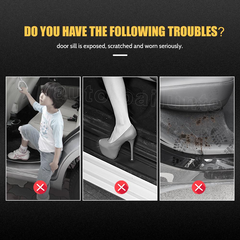 2Pcs Car Rear Door Sill Protective Cover Anti-dirty ABS Rear Door Protection Cover For Tesla Model Y 2022 2023