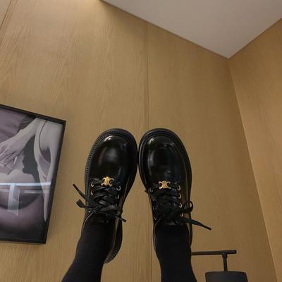 ~ Дарси Мэнор~ Лоферы на шнуровке кэжуал с круглым носком и толстым каблуком, женская кожаная обувь