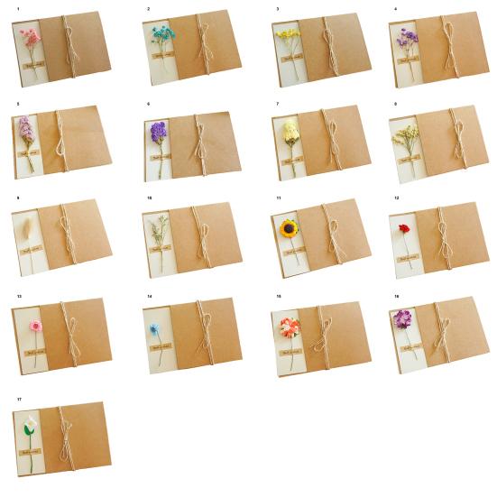 1 комплект поздравительных открыток из бумаги с цветочным принтом, привлекательный креативный крафт-дизайн, открытка на день рождения друга