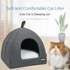 Soft Cozy Pet Cat Dog Puppy Nest Bed Warm Cave Igloo House Bag Pad Kennel