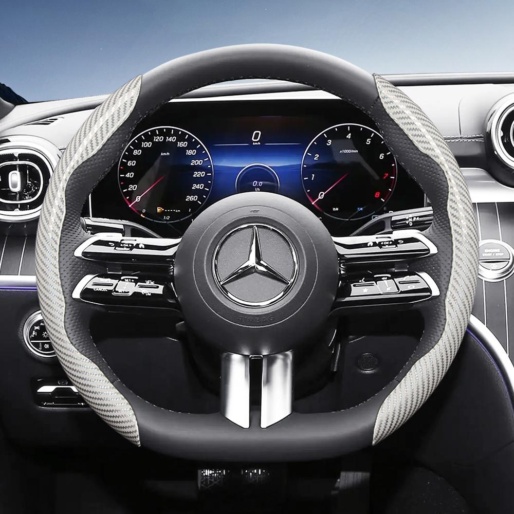 Suitable for Mercedes-Benz Carbon Fiber Texture Steering Wheel Cover with Segmented Quick-Release Design V g S a E C Class Gle Glc Gla Glb