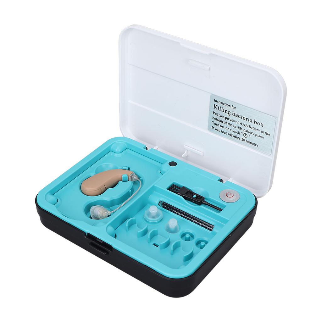 Слуховой аппарат Профессиональный усилитель слуха с регулируемой громкостью и коробкой для чистки для пожилых людей