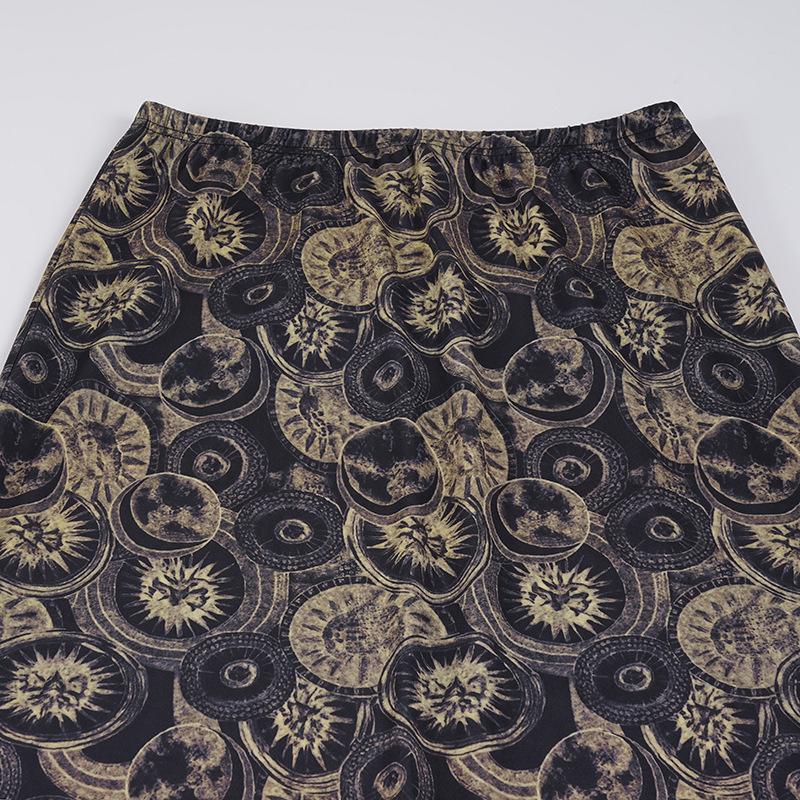 Винтажная европейская и американская ретро-юбка с круглым принтом, стройнящая