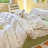 Ins Simple Style Pure Cotton Bed Four-piece Set, Cotton Quilt Cover, Bed Sheet, Small Floral Three-piece Set
