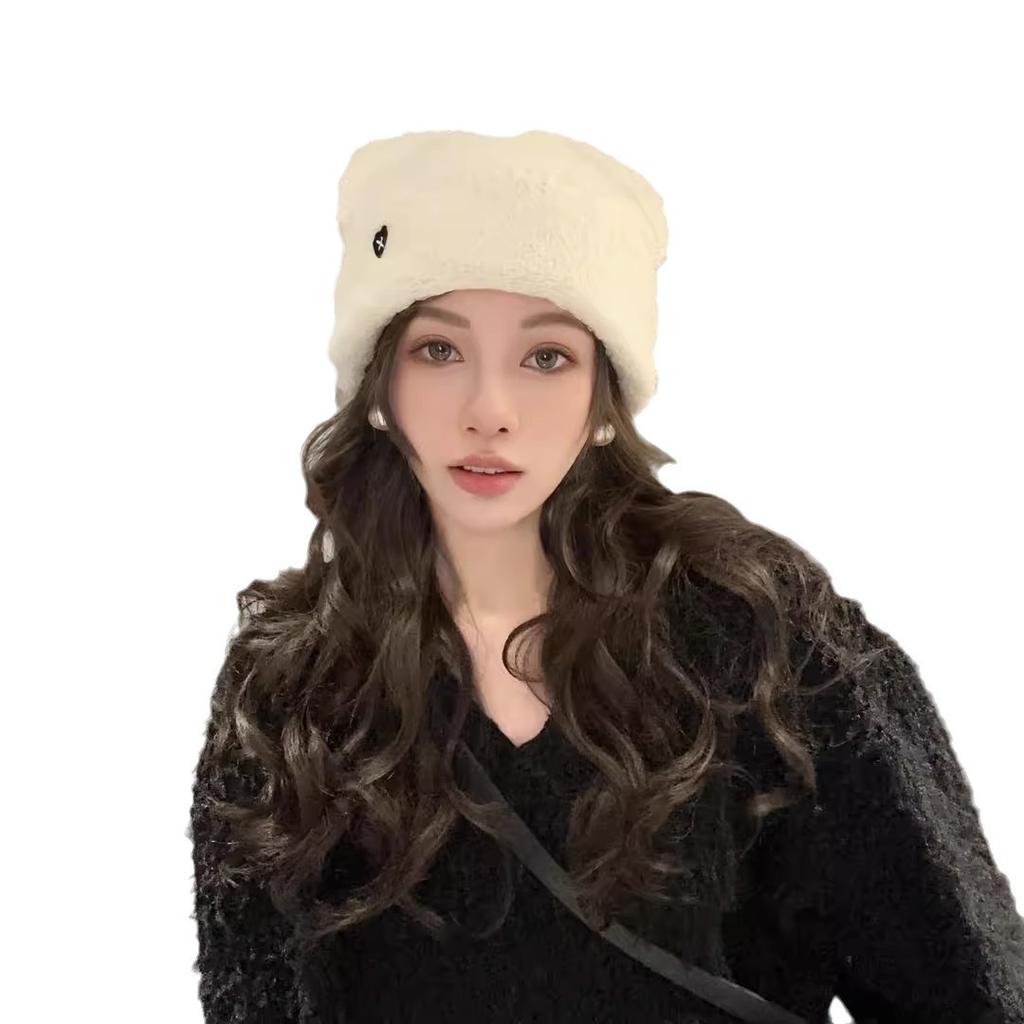 Шапка женская зимняя теплая ушки милая и милая защита ушей плюшевая шапка вязаная универсальная повседневная утепленная шерстяная шапка прилив
