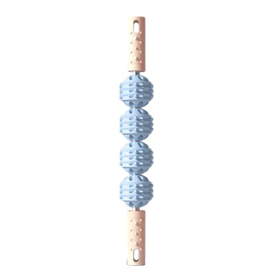 Foam Roller 4-Ball Massage Stick, Deep Tissue Muscle Sore Pain Relief Massager, Roller Massager for Leg Arm Belly Back Body