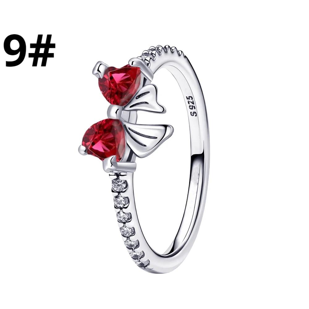 925 Silver Charms Colorful Bow Set Earrings Ring Beads Pendant for Women Bracelets Necklaces DIY Jewelry Gift