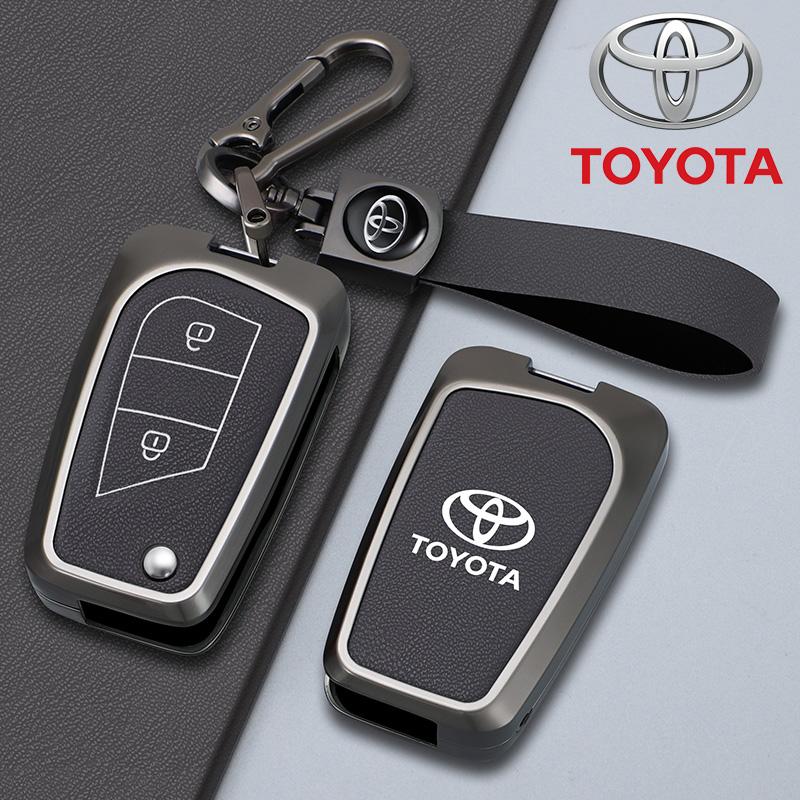 2026 Hot For Toyota Hub Caps New Zinc Alloy Leather Car Key Case Cover For Toyota Auris Corolla Reiz Avensis Verso Yaris Aygo Ra