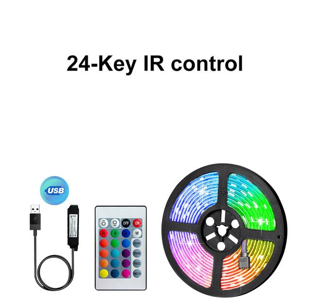 1-5 м светодиодная лента RGB USB гибкая лампа лента 5050 диодный USB-кабель Bluetooth управление DC настольный экран ТВ фоновое освещение