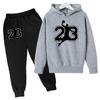 23 Basketball Hoodie Sports Hoodie  Spring Autumn Children Hoodie+Pants 2-Piece Set Teen Cute 4-14Y Boys Kids Girls Hoodie Suits