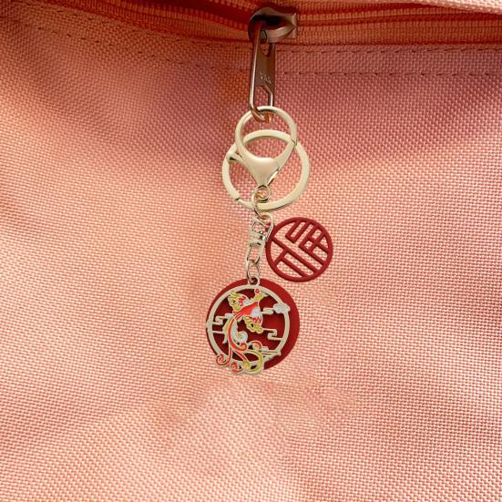 Брелок Китайский Дракон Новогодний полый кулон из нержавеющей стали Брелок Феникс Сумка с драконом Подвесной декор Зодиак