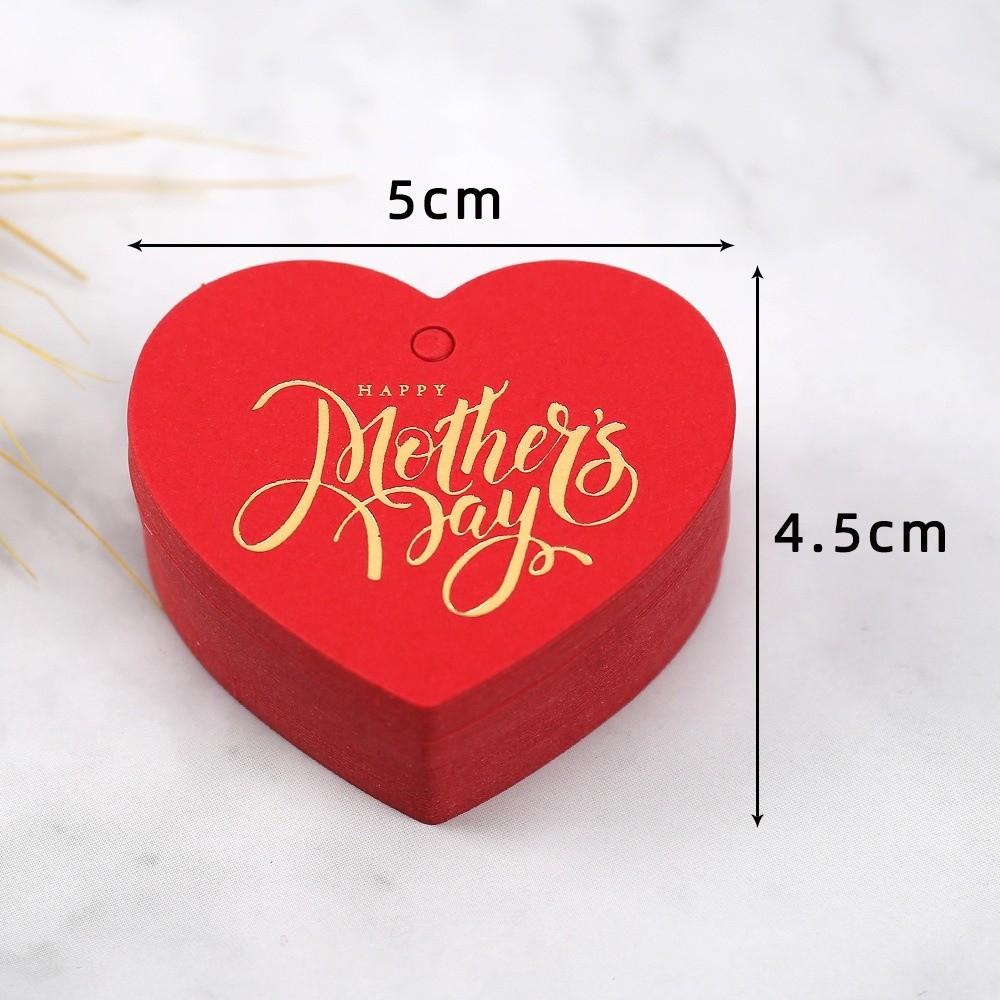 100pcs Heart Shaped Cards Mother Day Tags Hanging Decoration Cake Decor Tag Party Label Stickers