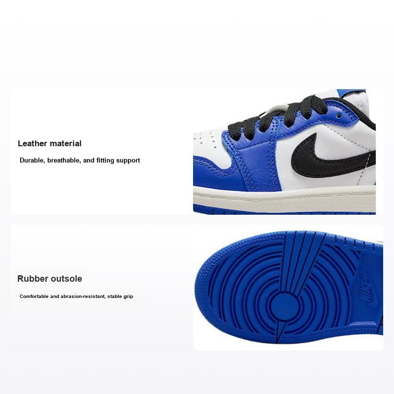 Кроссовки Air Jordan 1 Retro Low OG PS Game Royal Kids Синие Белые Черные FQ5436-140