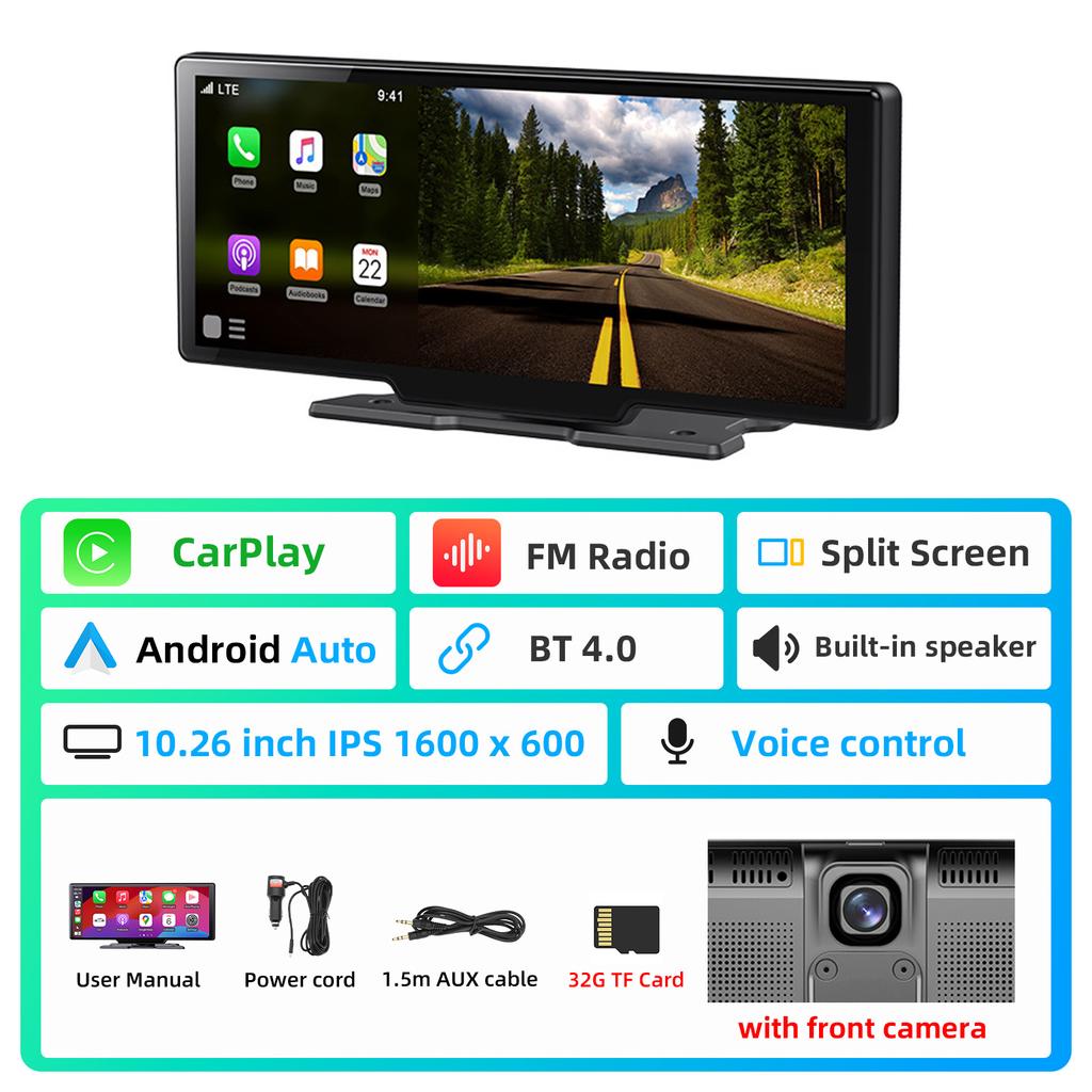 AD 7inch Carplay MP5 Player Portable BT Touch Srceen Wireless Carplay Android Auto Car Radio for iPhone Android Video Stereo