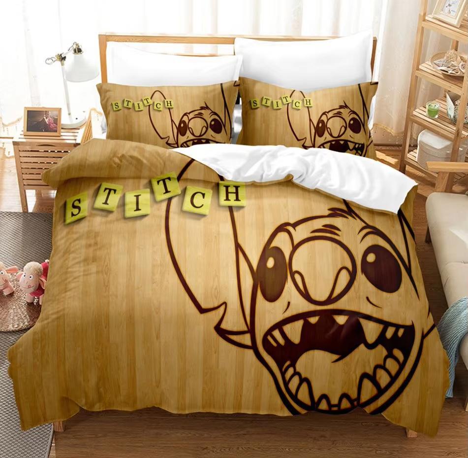 Аниме Мультяшное Пододеяльник Размер Queen Size King Size Комплект Постельного Белья Милый Принт 3 Шт Детское Удобное Постельное Белье Содержит 2 Наволочки