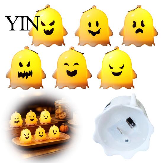 Spooky Night Lights for Kids Halloween Ghost Light, Cute LED Small Lighted Battery Operated Party Props Hanging Ornament Indoor Home Decor Lightweight