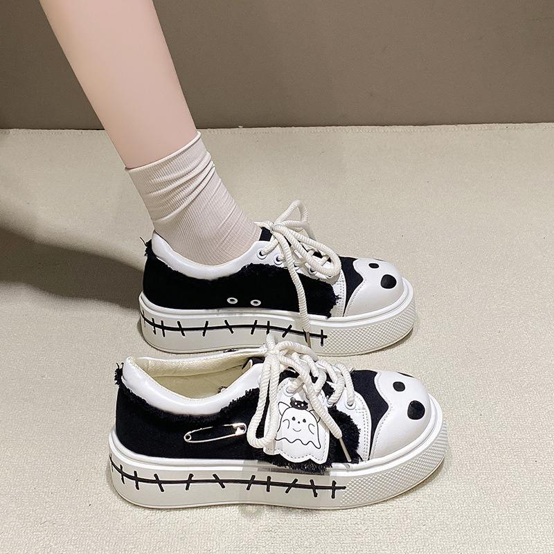 Панк стиль Лолита милые сладкие крутые туфли на платформе JK холщовые туфли школьница милая мягкая девушка Лолита одинарные туфли