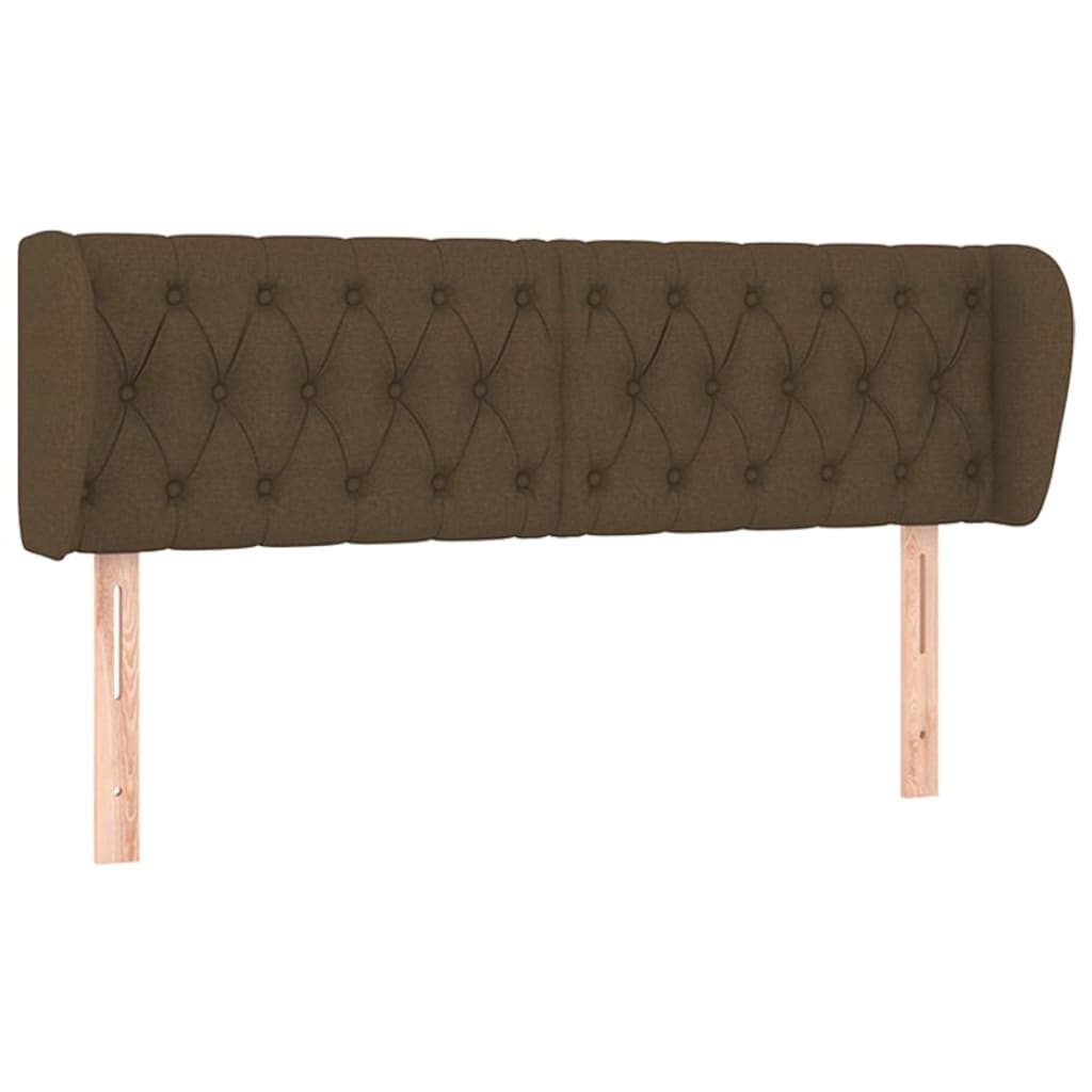 Headboard with Ears Dark Brown 147 x 23 x 78 88 cm Fabric