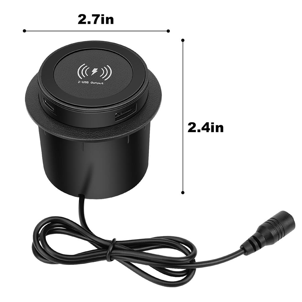 46 Вт мебель настольный встраиваемый стол беспроводная зарядная станция QC3.0 USB тип C PD быстрая зарядка для iPhone 13 14 12 Samsung S23