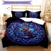 CyberDinosaur Glass Pattern Bedding,Quilt Set Quilt Cover Pillowcase Home Birthday Gift (1 * duvet cover + 2 * pillowcase, without core)