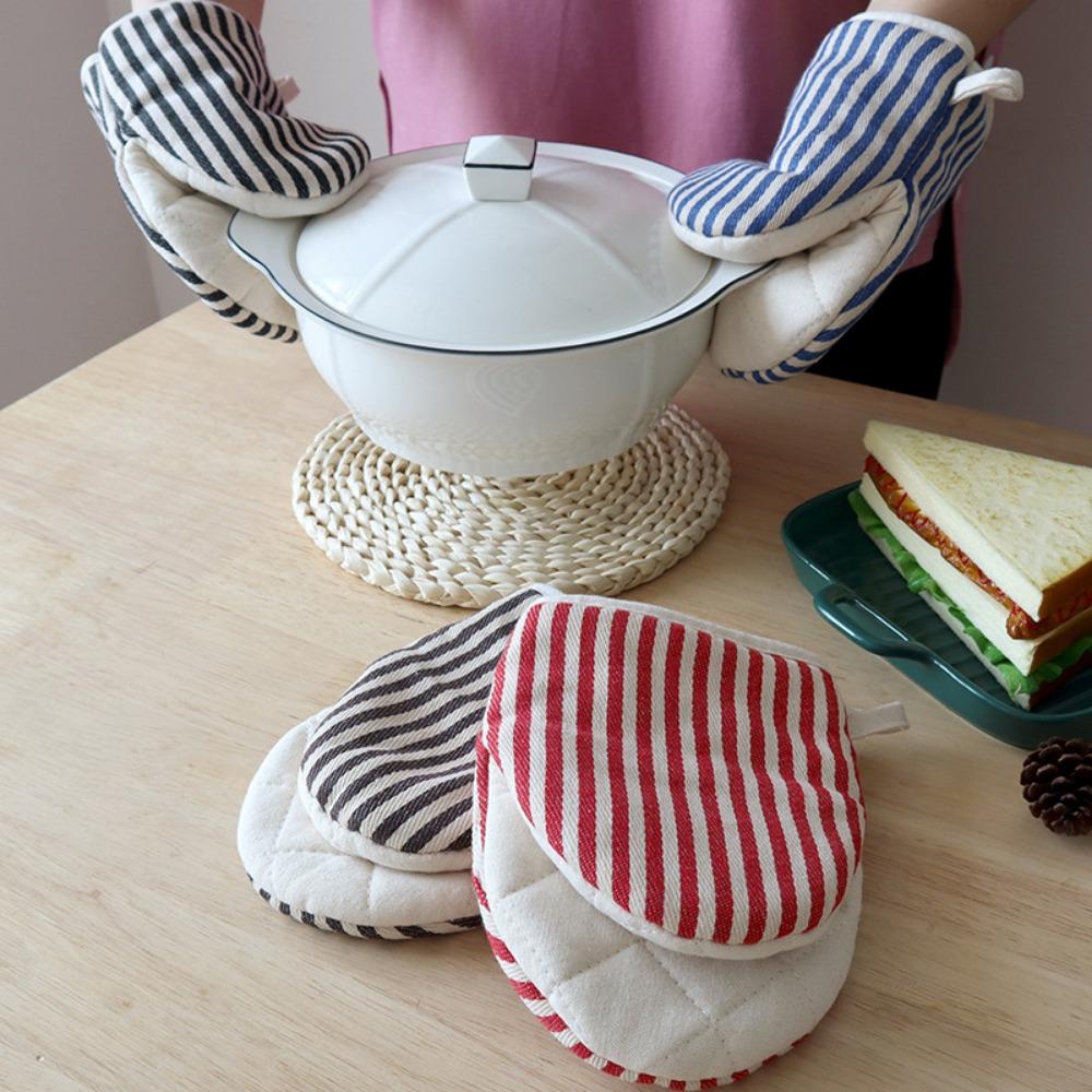 Anti-scalding Microwave Mitts Heat Insulation Oven Glove New Half Finger Hand Mitts