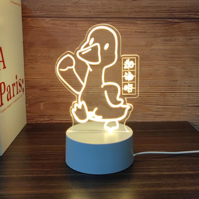 3D-светодиодный ночник: Креативный прикроватный светильник для защиты глаз в спальне, питание от USB, энергосберегающий, идеально подходит для общежитий и девочек.