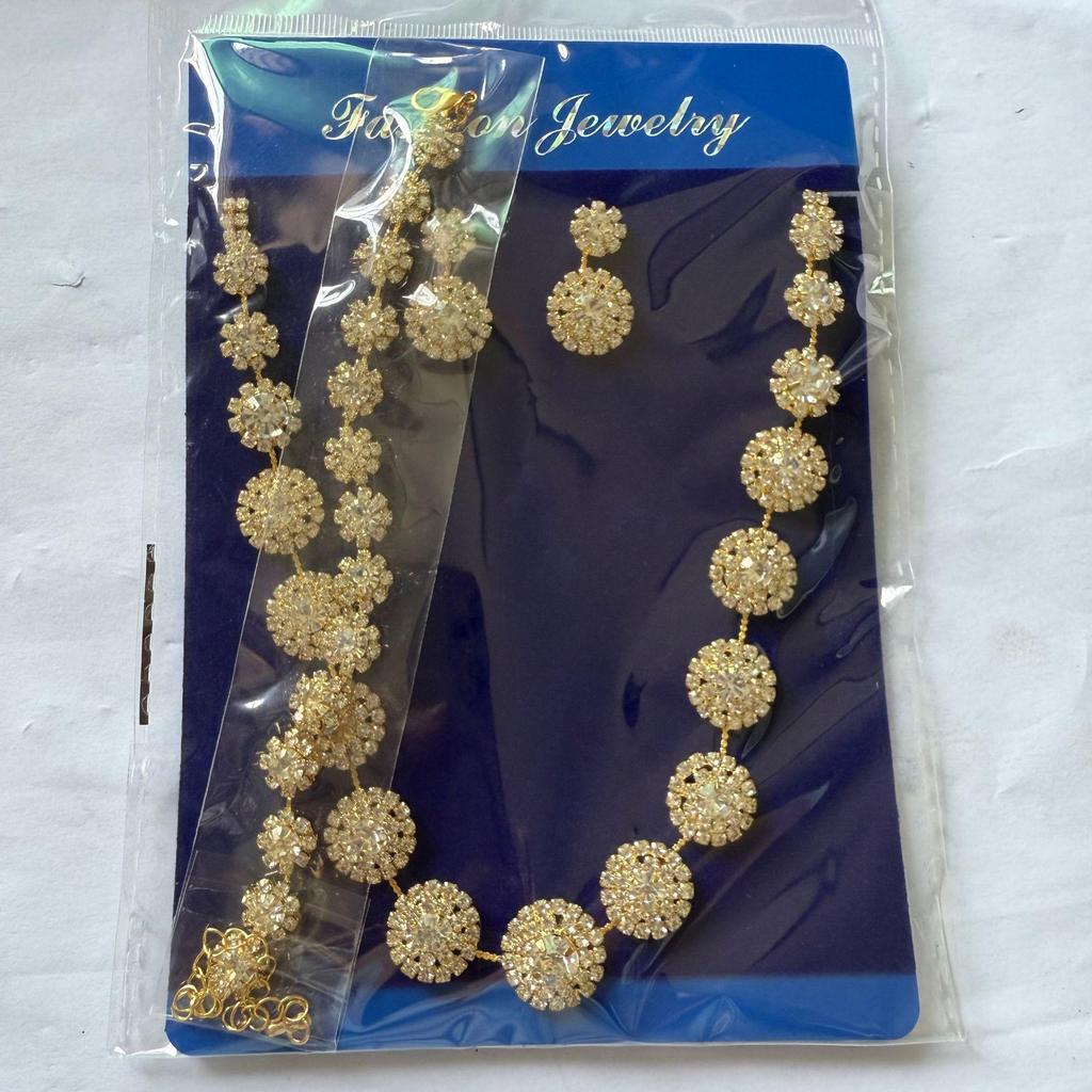 Свадебный набор украшений королевского синего цвета: Элегантное колье, серьги и браслет для свадеб и вечерних платьев