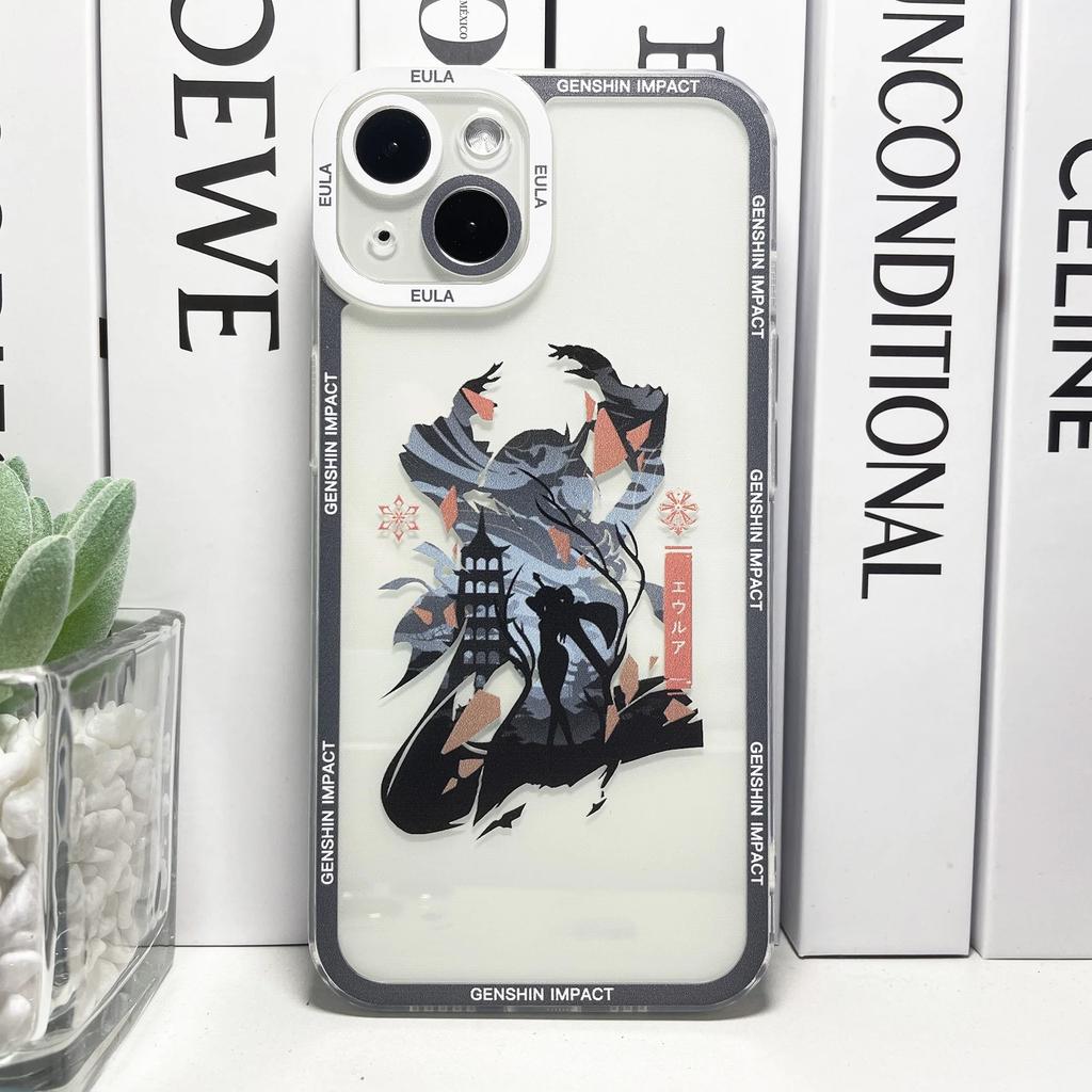 Чехол для телефона Genshin Impact для iPhone 16 15 14 13 12 11 Pro Max Mini XS X XR SE 7 8 Plus Ху Тао Чжун Ли Райдэн Эйген Сяо Funda