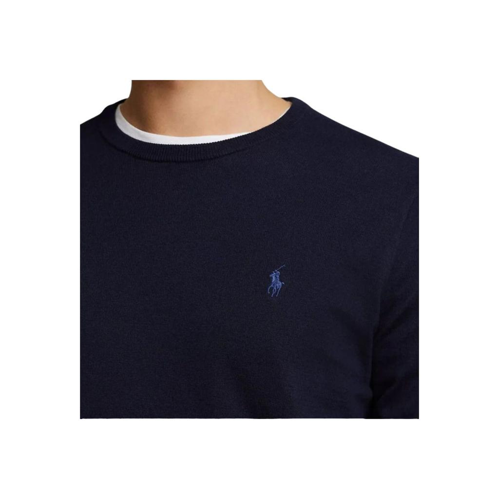 Polo Ralph Lauren FW21 Logo Embroidered Crewneck Sweater Men Sweater Dark-Blue 710684957-001