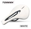 TOSEEK Simple Comfortable Bike Carbon Seat Black Cushion Plastic/PVC Leather Ventilation Soft Massage Lightweight Road Mountain