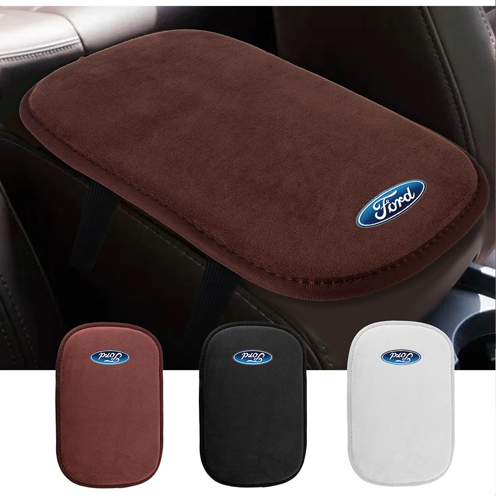 BQYI9 Car Center Console Armrest Pad Storage Bag Cover Accessories For Ford Kuga Ecosport Transit Focus Mondeo Ranger Fusion Mustang