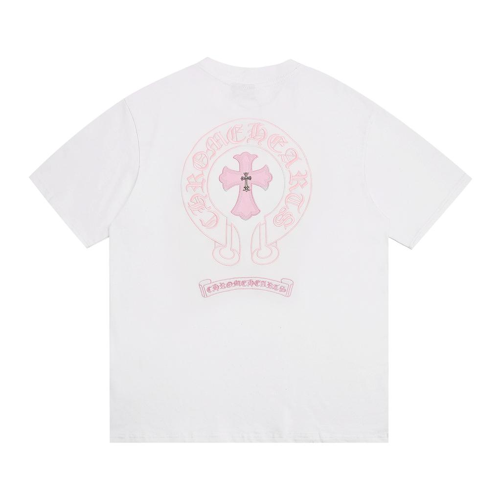 1975 CHROME HEARTS 2025 Summer New High Quality Cotton Round Neck Loose Large Size Men's and Women's T-shirt Couple T-shirt