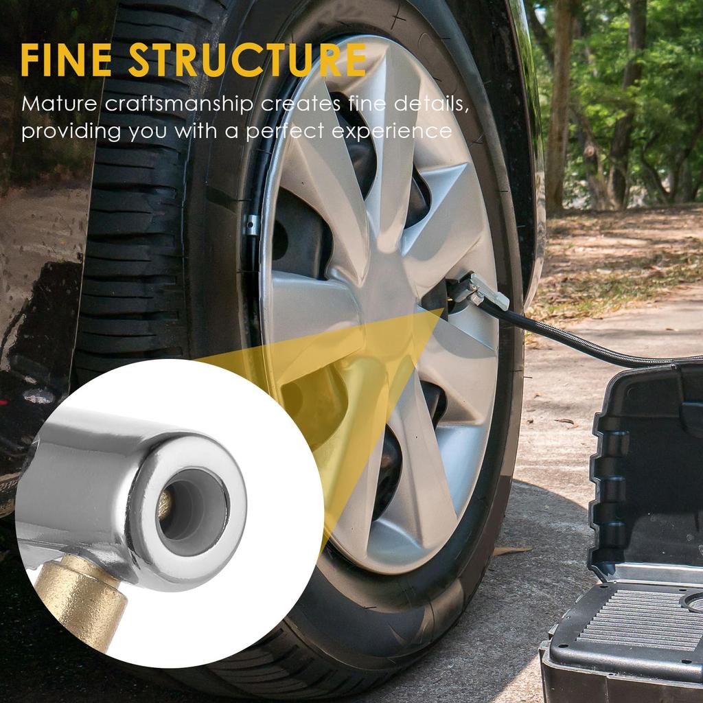 Адаптер для шланга накачивающего патрона для шин, фиксатор патрона для шин, насадка для воздушного компрессора 2 шт.