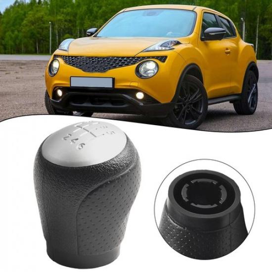Auto Parts Gear Shift Knob Waterproof 6 Speed Black & Silver Car Accessories
