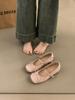 Versatile gentle style with skirt Mary Jane single shoes bow ballet shoes fashion temperament one word with buckle single shoes