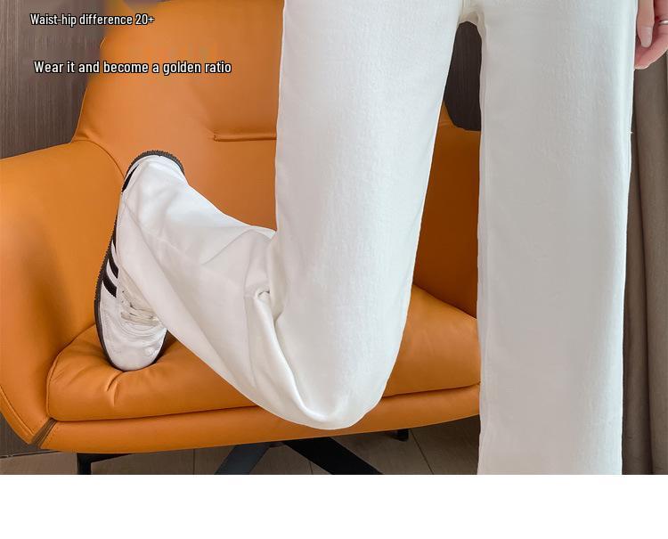 Женские джинсы с высокой талией, облегающие, белые, прямого кроя - Осень 2025