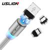 USLION 3M Magnetic Micro USB Cable For Samsung Android Phone Type-c Charging For iPhone Charger Cord