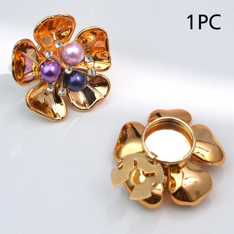 1 шт. Ювелирные изделия Жемчуг Пятилепестковый цветок Форма Подарочные аксессуары Изысканная накладка на пуговицу Свадебные запонки Элегантные 32/29x17 мм