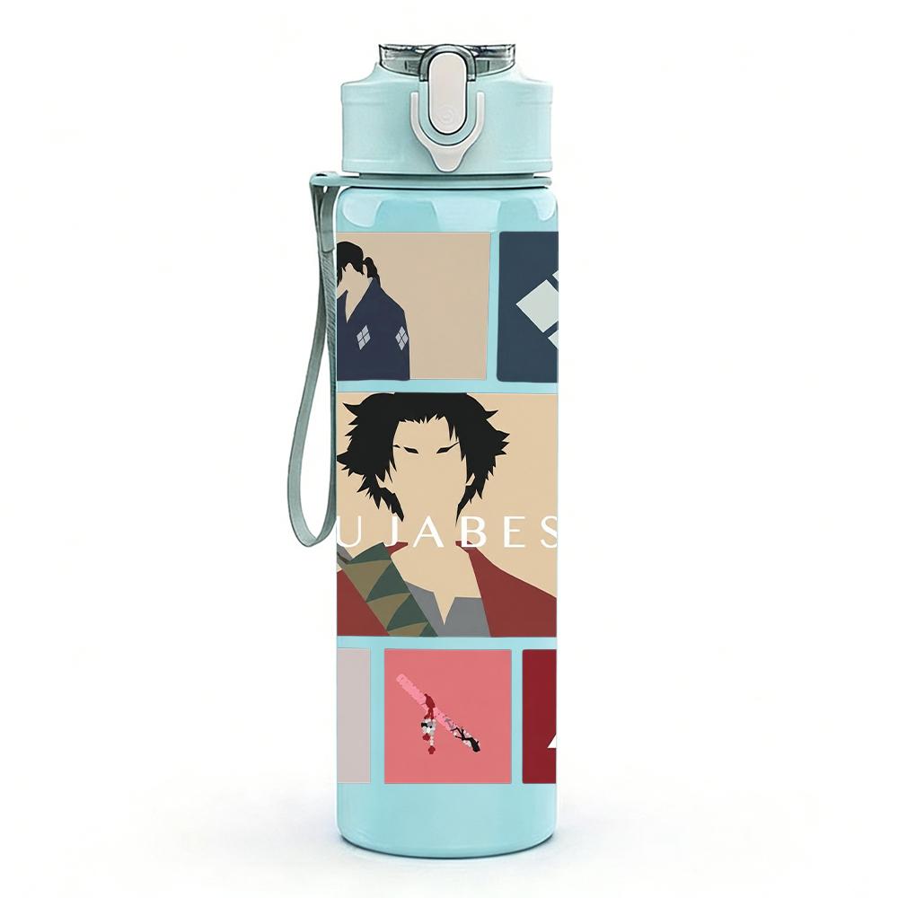 1PC Retro Band Grid Collage Portrait Print 750ml Portable Sports Water Bottle Leakproof Gym Outdoor Travel Drink Cup