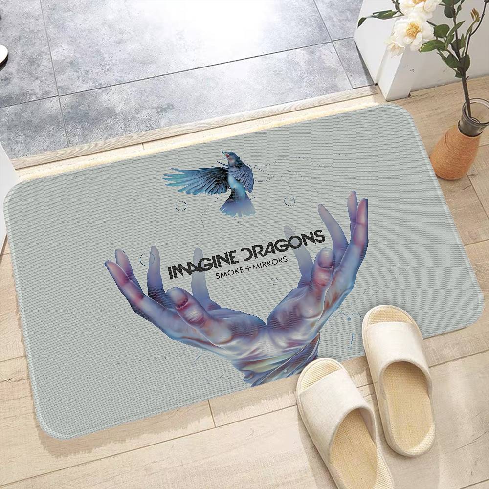 Pop Rock Band I-Imagine D-Dragons Entrance Door Mat Washable Non-Slip Living Room Sofa Chairs Area Mat Kitchen Welcome Doormat