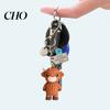 Metal Keychain A Little Highland Cow for You Keychain, 3D Resin Keyring with Birthstone Comforting Gift & Sentiment Card, Your Daily Reminder of Quiet